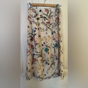 Amour Vert Floral Silk Side Button Skirt